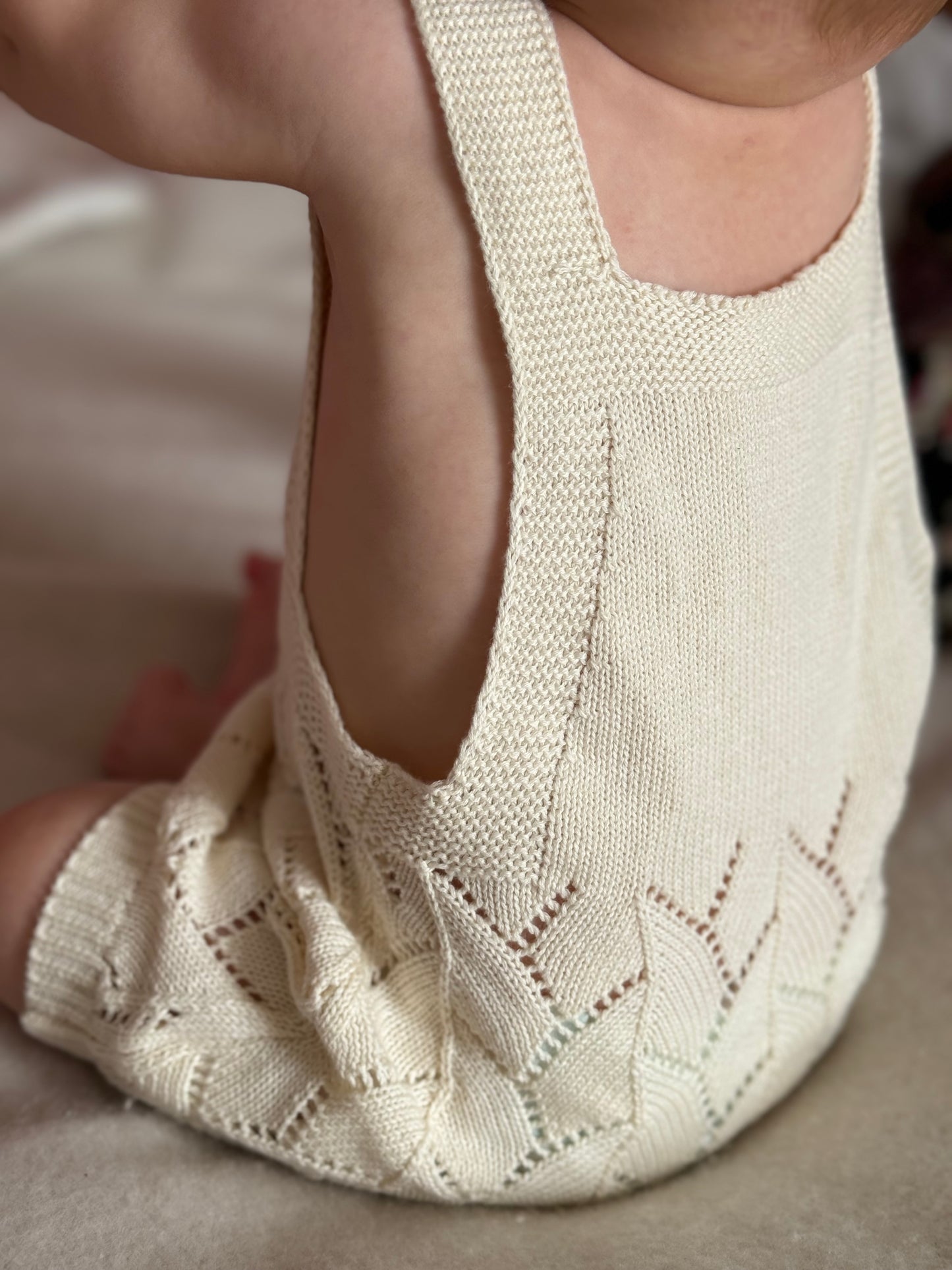 Frankie Knit Overall Romper - Cream