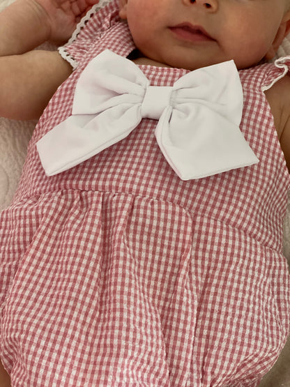 Jolly Bow Frill Romper - Red Gingham
