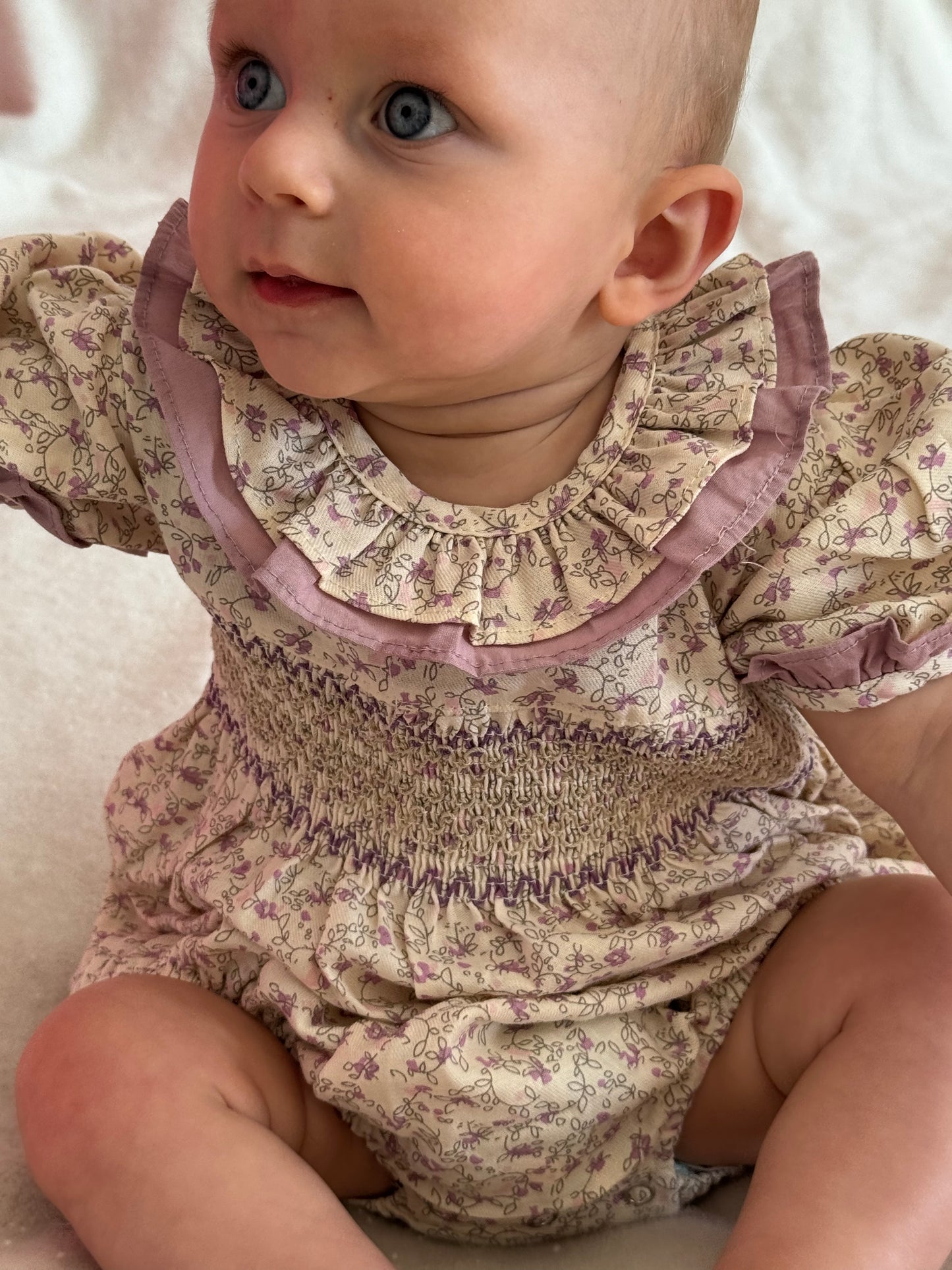 Rosie Smocked Romper - Lilac Floral