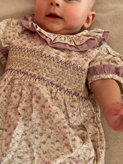 Rosie Smocked Romper - Lilac Floral